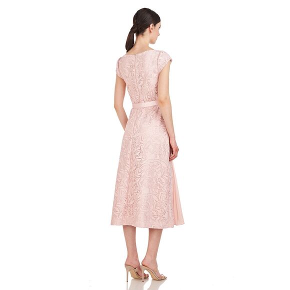 Kay Unger Angelina Lace Belted Midi-Dress - Picture 3 of 11